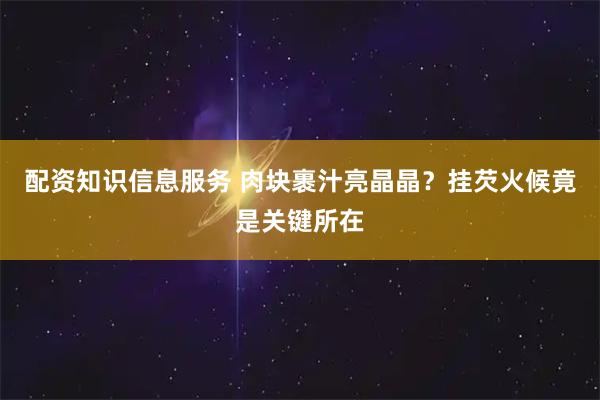 配资知识信息服务 肉块裹汁亮晶晶？挂芡火候竟是关键所在